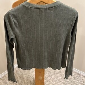 🔥Anistar size large olive green lined long sleeve